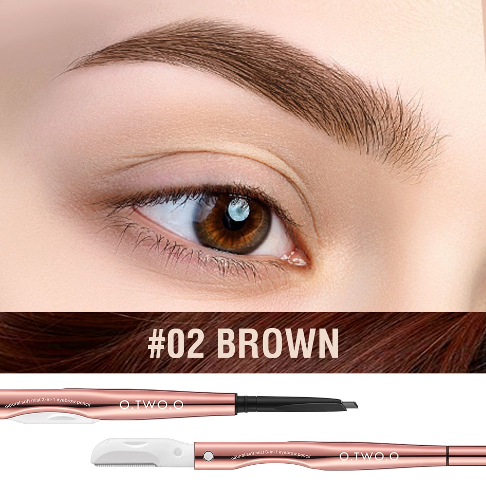 Eyebrow Pencil 3 in 1 Natural 4 Colors - Chic Beauty Stores