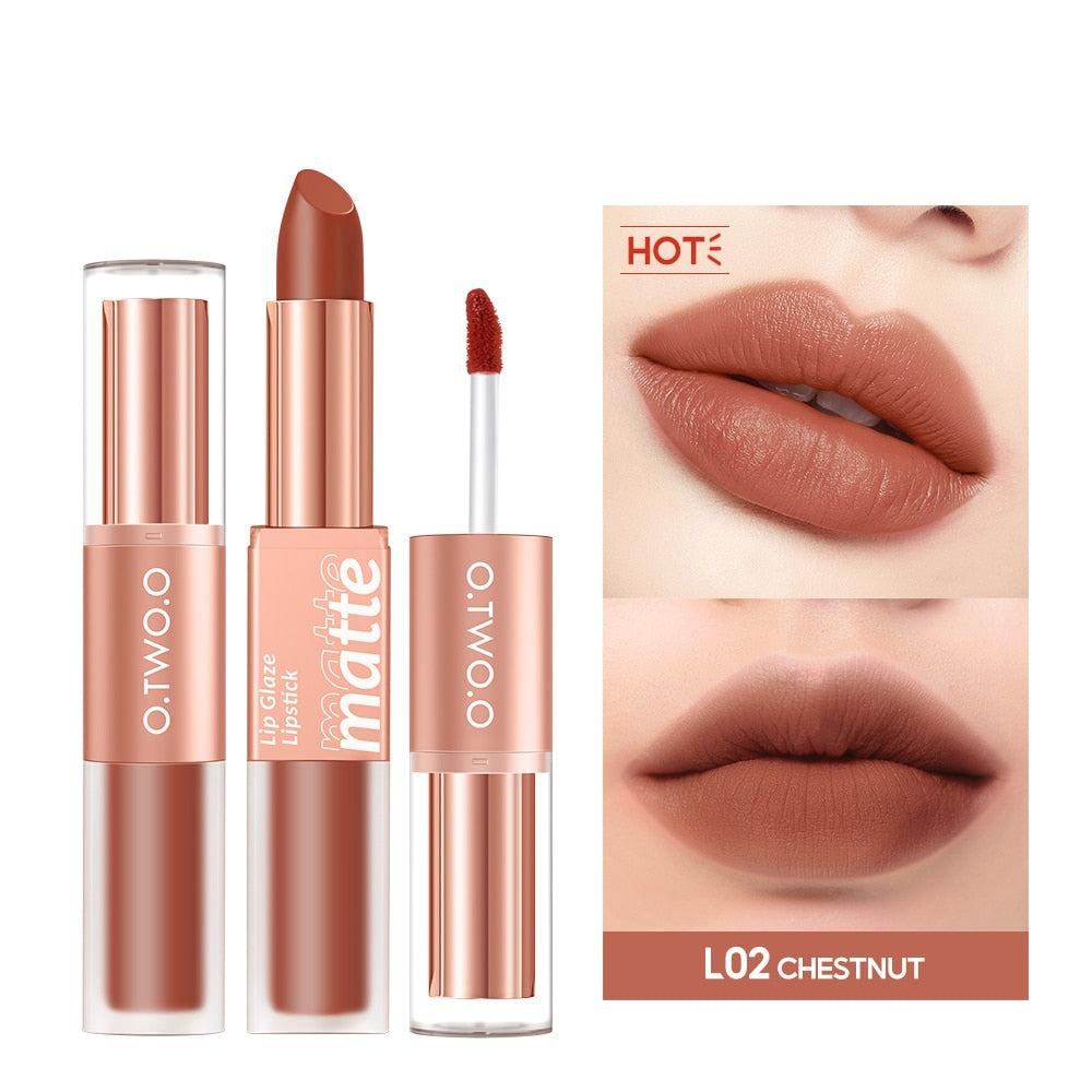 Lipstick 12 Colors Lip Gloss 2-in-1 Lip Tint - Chic Beauty Stores