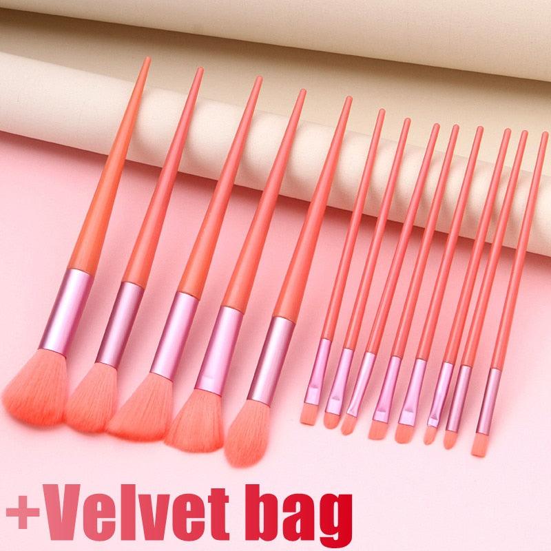 Soft Fluffy Makeup Brushes Set 13Pcs - Chic Beauty Stores