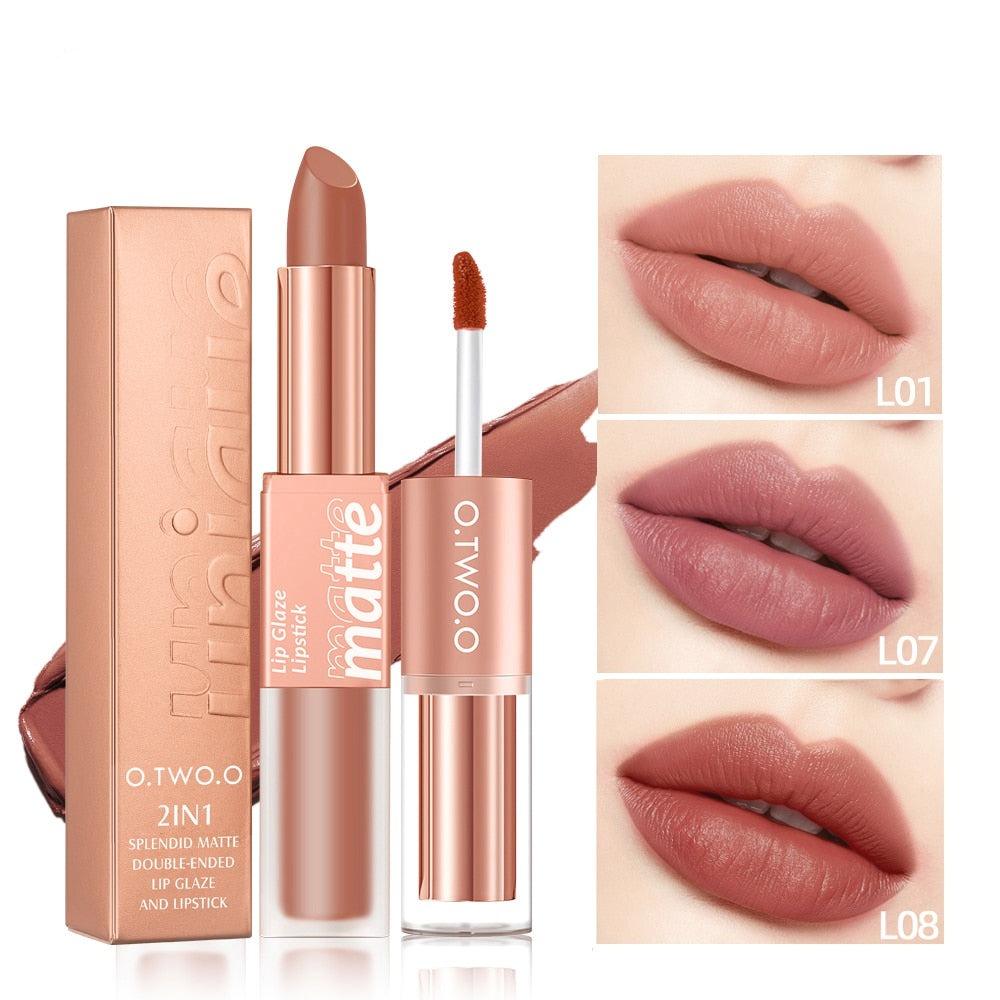 Lipstick 12 Colors Lip Gloss 2-in-1 Lip Tint - Chic Beauty Stores